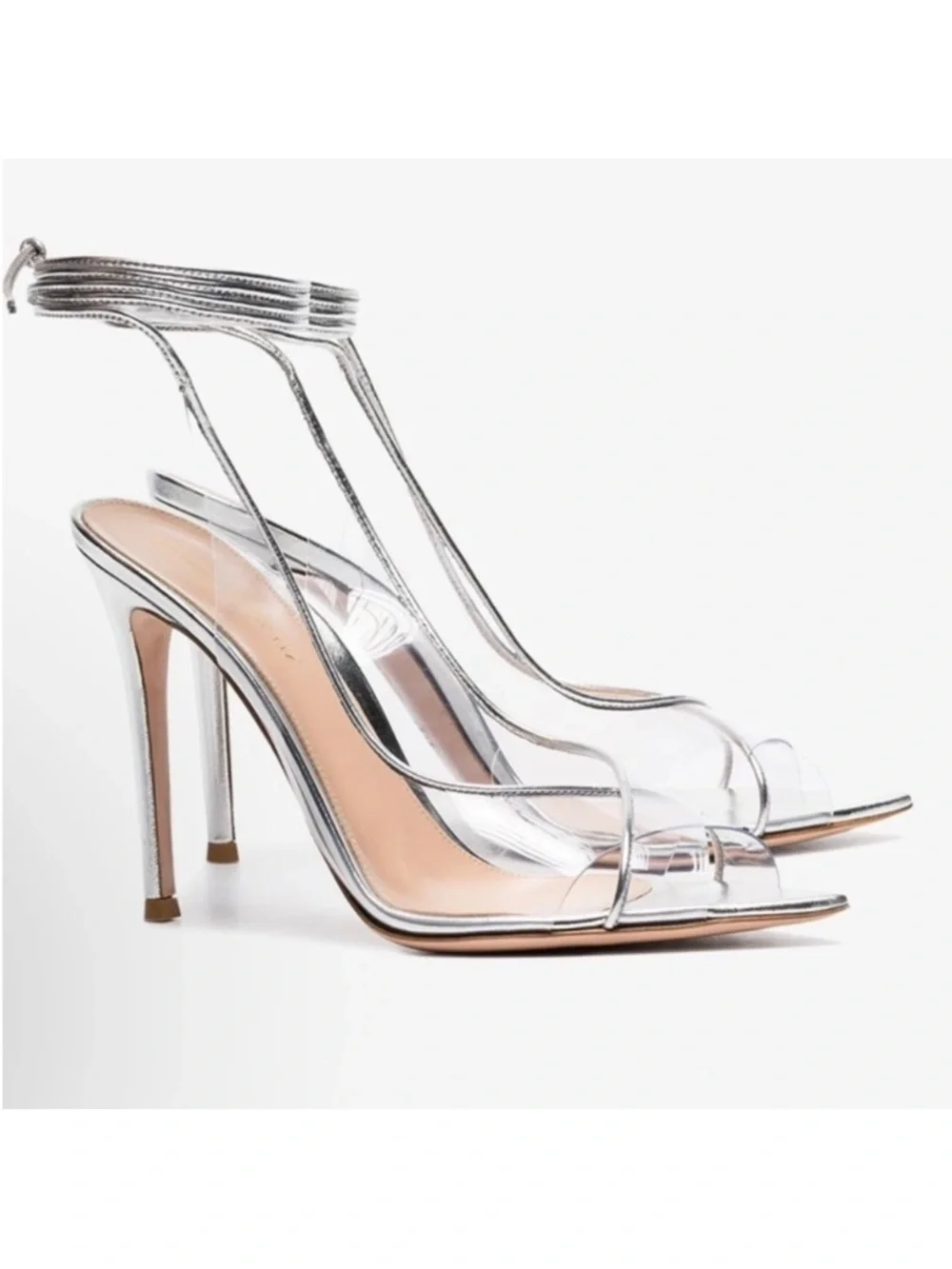 Gianvito Rossi silver plexi